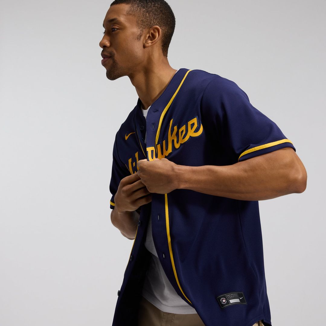 Milwaukee Brewers Nike Alternate Replica Team Jersey - Navy | MLB Fan Gear