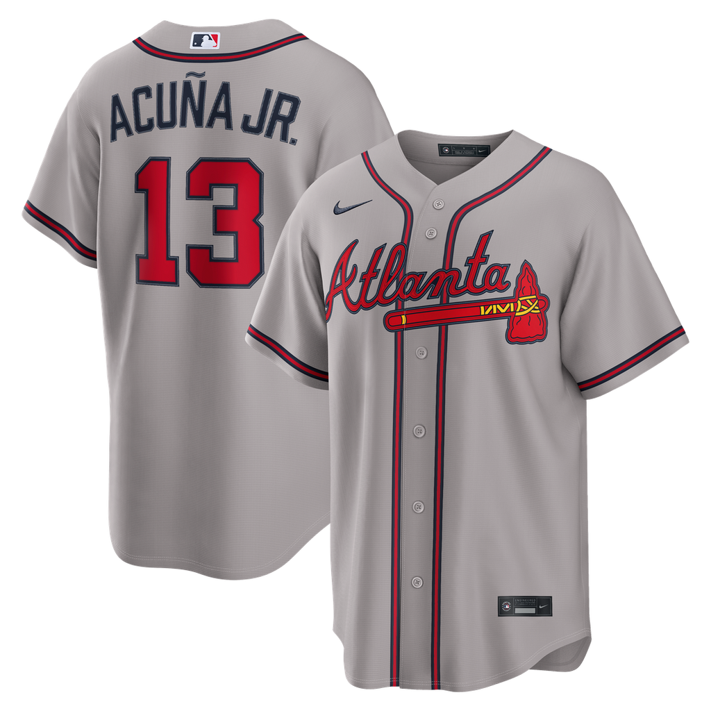 Ronald Acuña Jr. Atlanta Braves Nike Road Replica Jersey - Gray | MLB Fan Gear