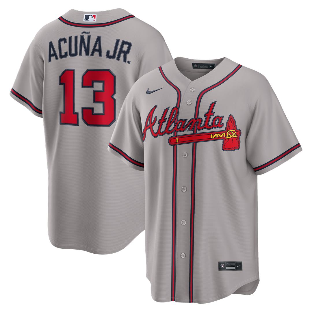 Ronald Acuña Jr. Atlanta Braves Nike Road Replica Jersey - Gray | MLB Fan Gear