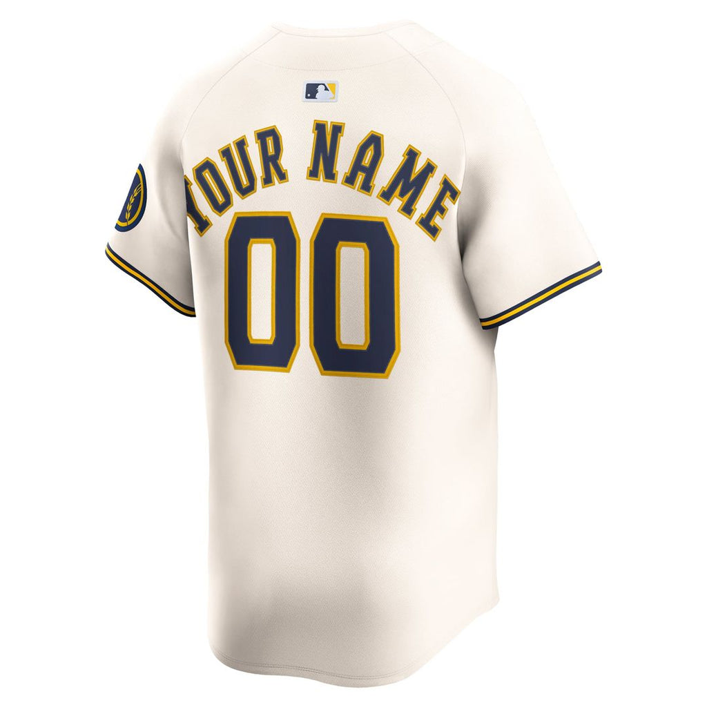 Milwaukee Brewers Nike Home Limited Custom Jersey - Cream | MLB Fan Gear