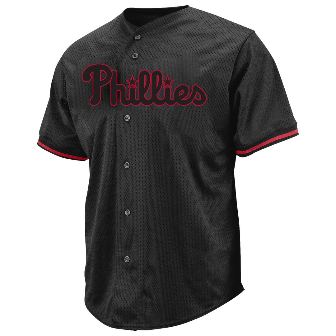 Philadelphia Phillies Profile Big & Tall Pop Fashion Jersey - Black | MLB Fan Gear