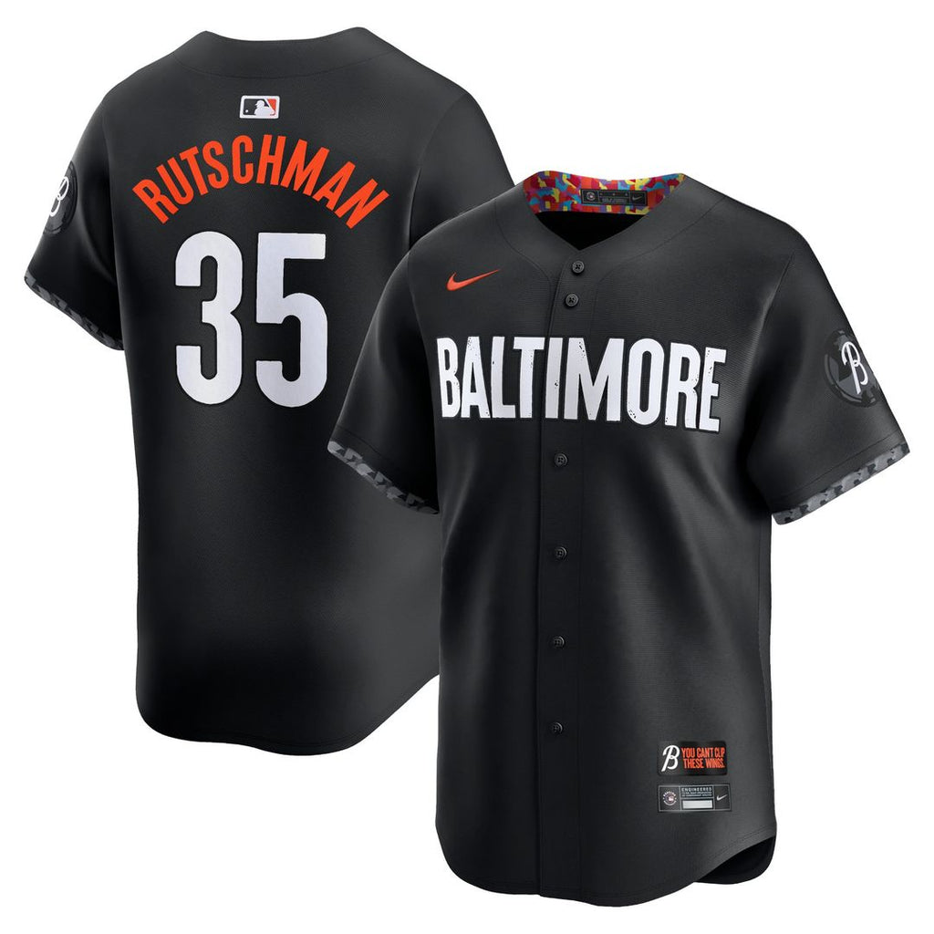 Adley Rutschman Baltimore Orioles Nike City Connect Limited Player Jersey - Black | MLB Fan Gear