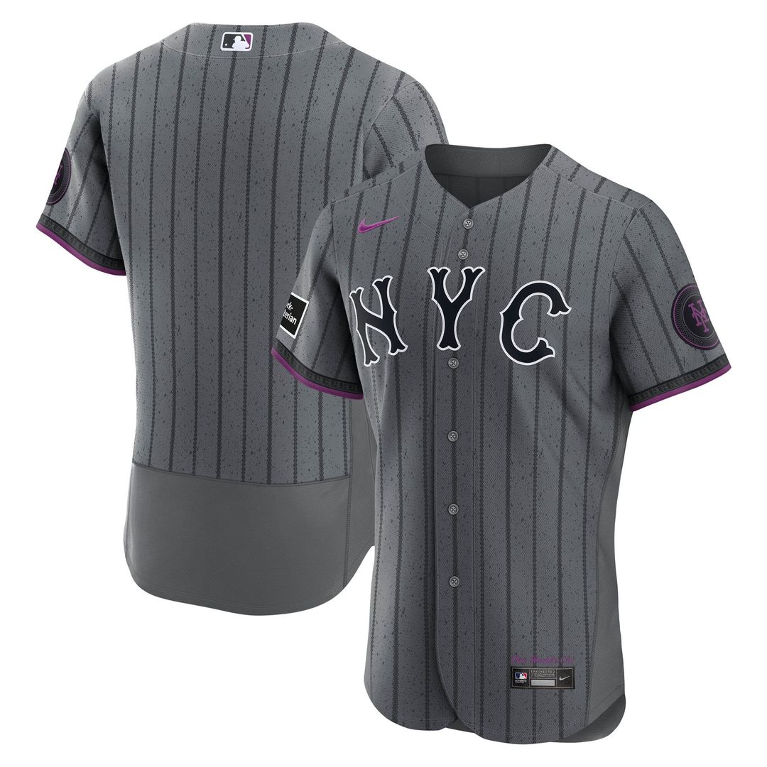 New York Mets Nike City Connect Authentic Sponsor Patch Jersey - Gray | MLB Fan Gear