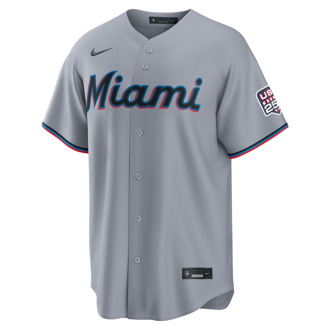 Kyle Stowers Miami Marlins Nike USA 250 Fourth of July Road Stadium Jersey - Gray | MLB Fan Gear