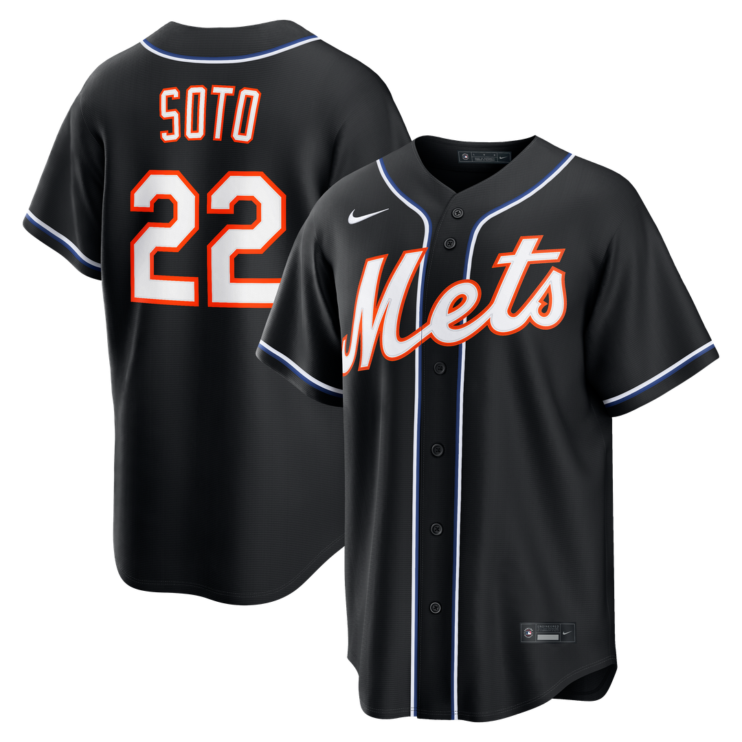 Juan Soto New York Mets Nike Fashion Replica Black Out Jersey | MLB Fan Gear