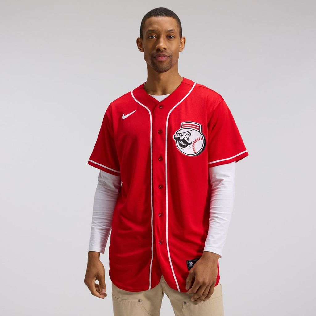 Cincinnati Reds Nike Alternate Authentic Team Logo Jersey - Scarlet | MLB Fan Gear