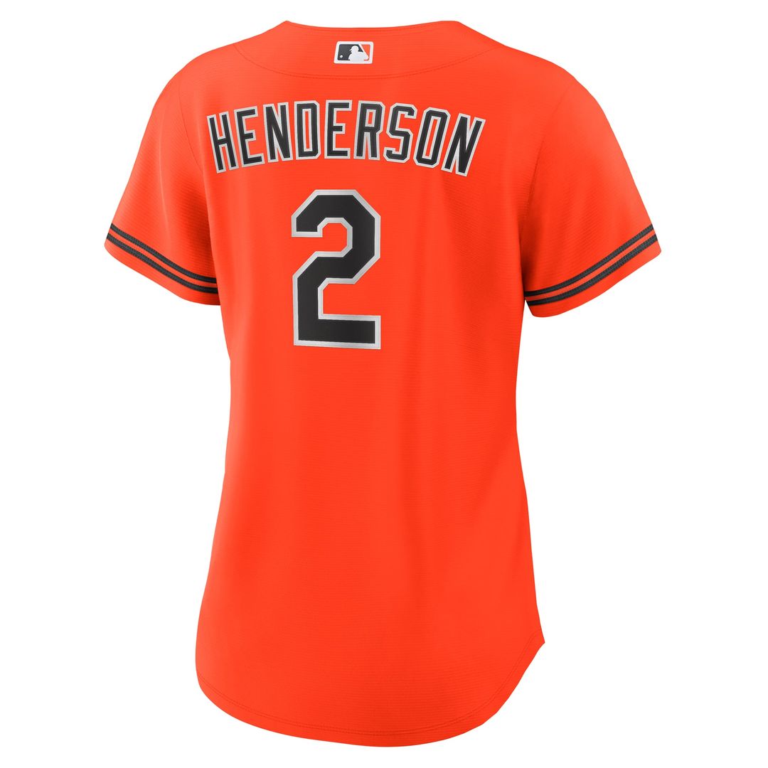 Gunnar Henderson Baltimore Orioles Nike Women's Alternate 2 Replica Jersey - Orange | MLB Fan Gear