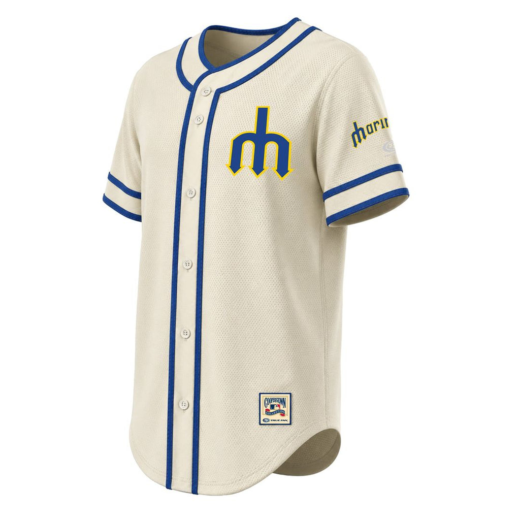 Seattle Mariners Stitches Throwback Fashion Jersey - Natural | MLB Fan Gear