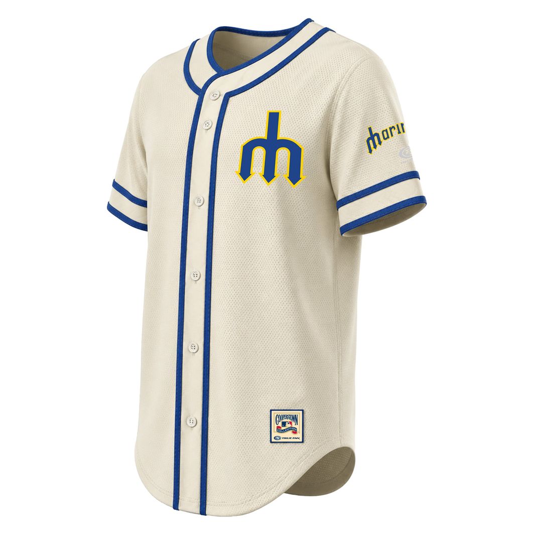 Seattle Mariners Stitches Throwback Fashion Jersey - Natural | MLB Fan Gear