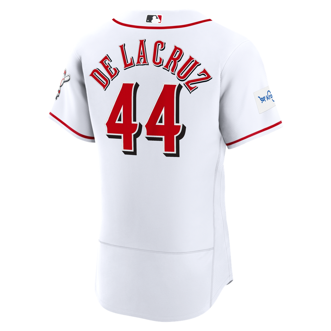 Elly De La Cruz Cincinnati Reds Nike Home Authentic Sponsor Patch Jersey - White | MLB Fan Gear