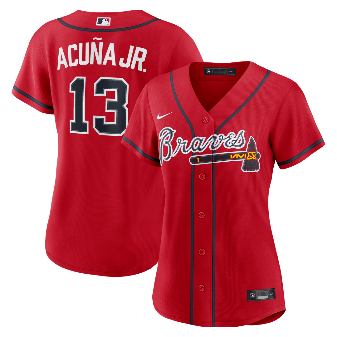 Ronald Acuña Jr. Atlanta Braves Nike Women's Alternate Replica Jersey - Navy | MLB Fan Gear