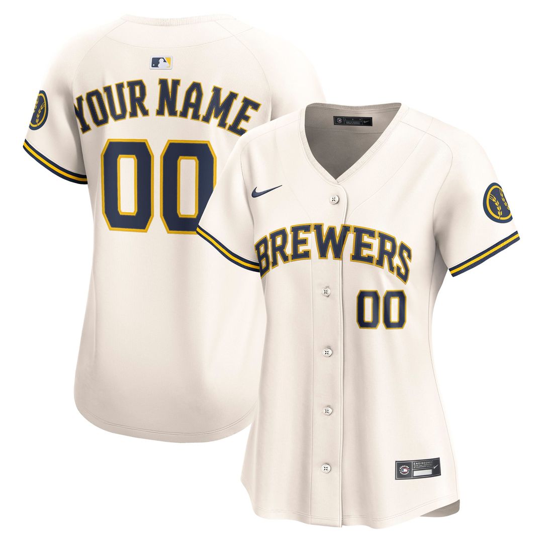 Milwaukee Brewers Nike Women's Home Limited Custom Jersey - Cream | MLB Fan Gear