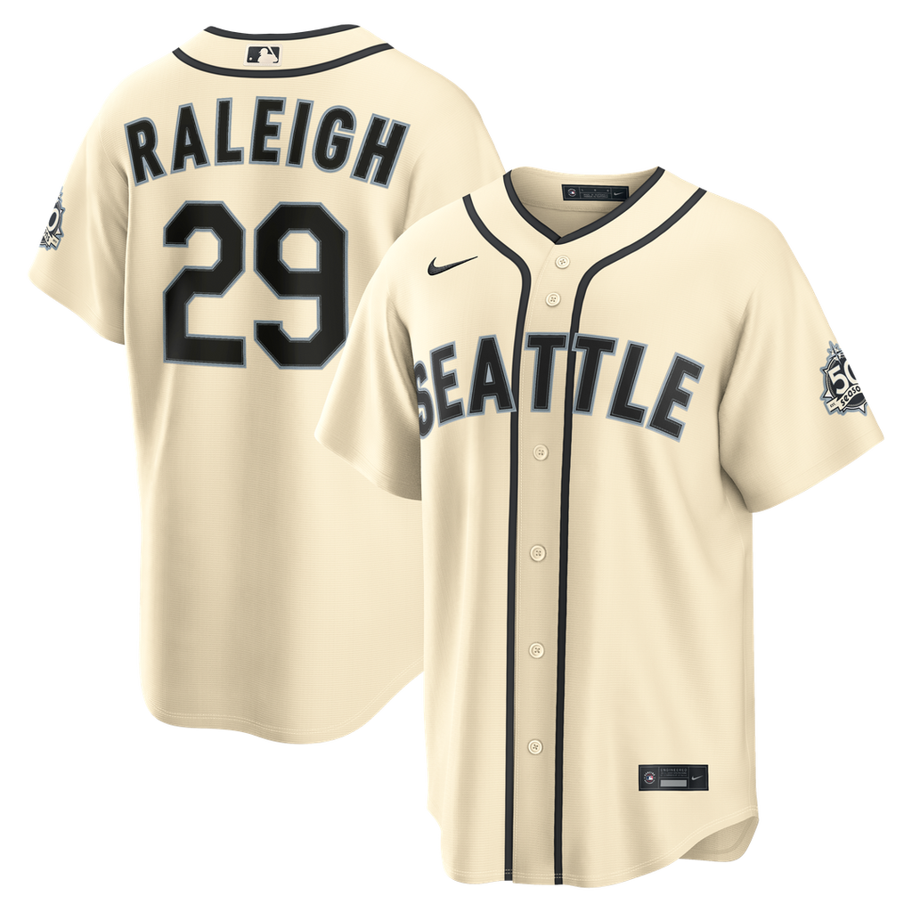 Cal Raleigh Seattle Mariners Nike Alternate Stadium Jersey - Cream | MLB Fan Gear