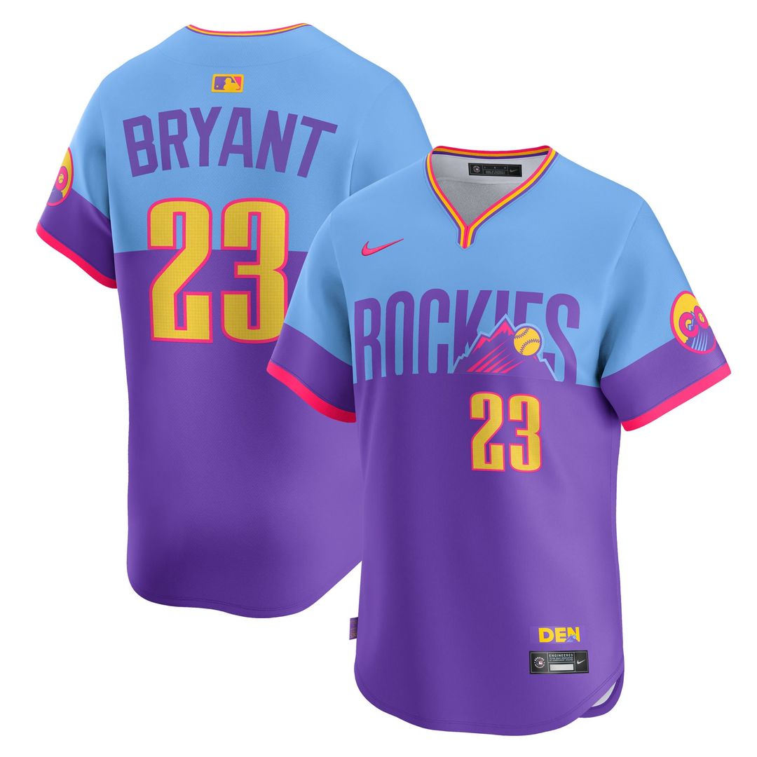 Kris Bryant Colorado Rockies Nike 2025 City Connect Limited Player Jersey - Purple/ Light Blue | MLB Fan Gear
