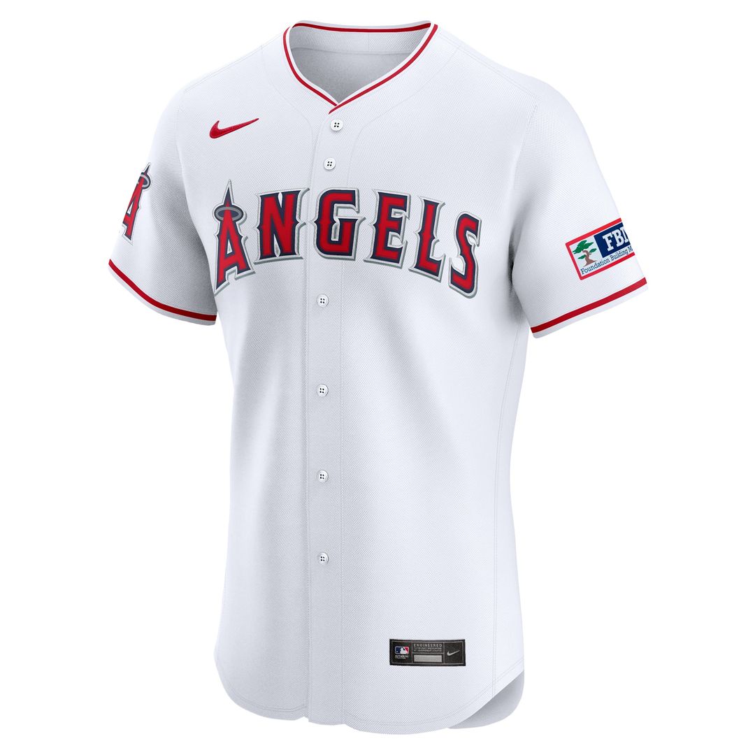 Los Angeles Angels Nike Home Elite Patch Jersey - White | MLB Fan Gear