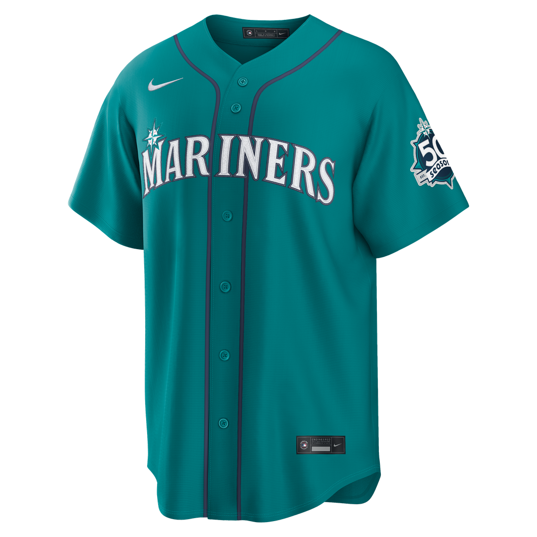 Julio Rodríguez Seattle Mariners Nike Alternate Stadium 50th Season Patch Jersey - Teal | MLB Fan Gear
