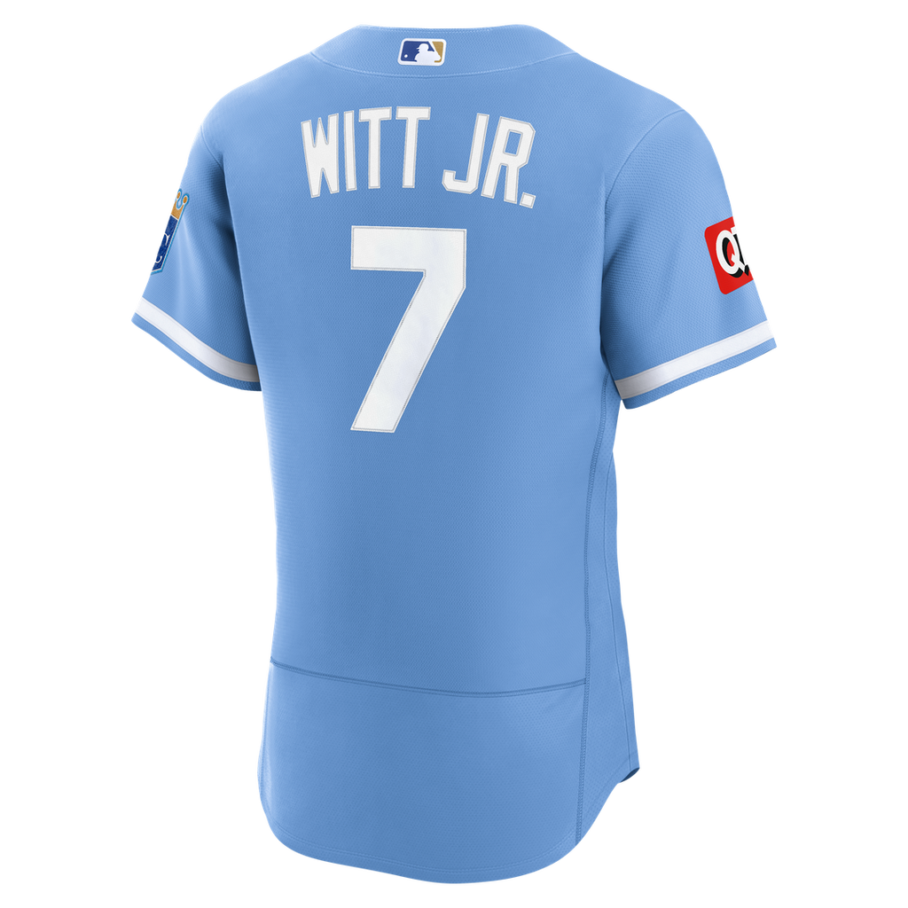 Bobby Witt Jr. Kansas City Royals Nike Alternate Authentic Sponsor Patch Jersey - Light Blue | MLB Fan Gear