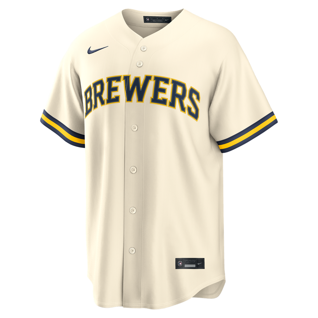 Jackson Chourio Milwaukee Brewers Nike Home Replica Jersey - Cream | MLB Fan Gear