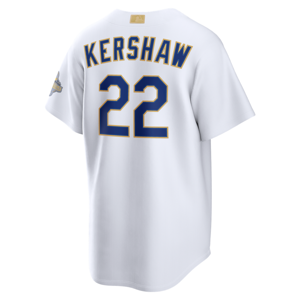 Clayton Kershaw Los Angeles Dodgers Nike 2026 Gold Collection Stadium Jersey - White | MLB Fan Gear