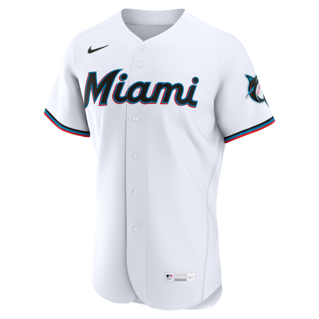 Miami Marlins Nike Home Authentic Custom Jersey - White | MLB Fan Gear