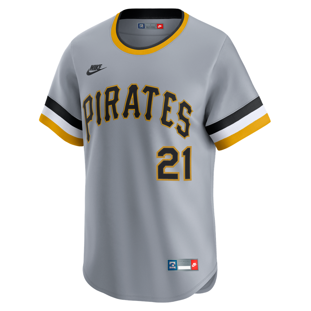 Roberto Clemente Pittsburgh Pirates Nike Throwback Cooperstown Collection Limited Jersey - Gray | MLB Fan Gear