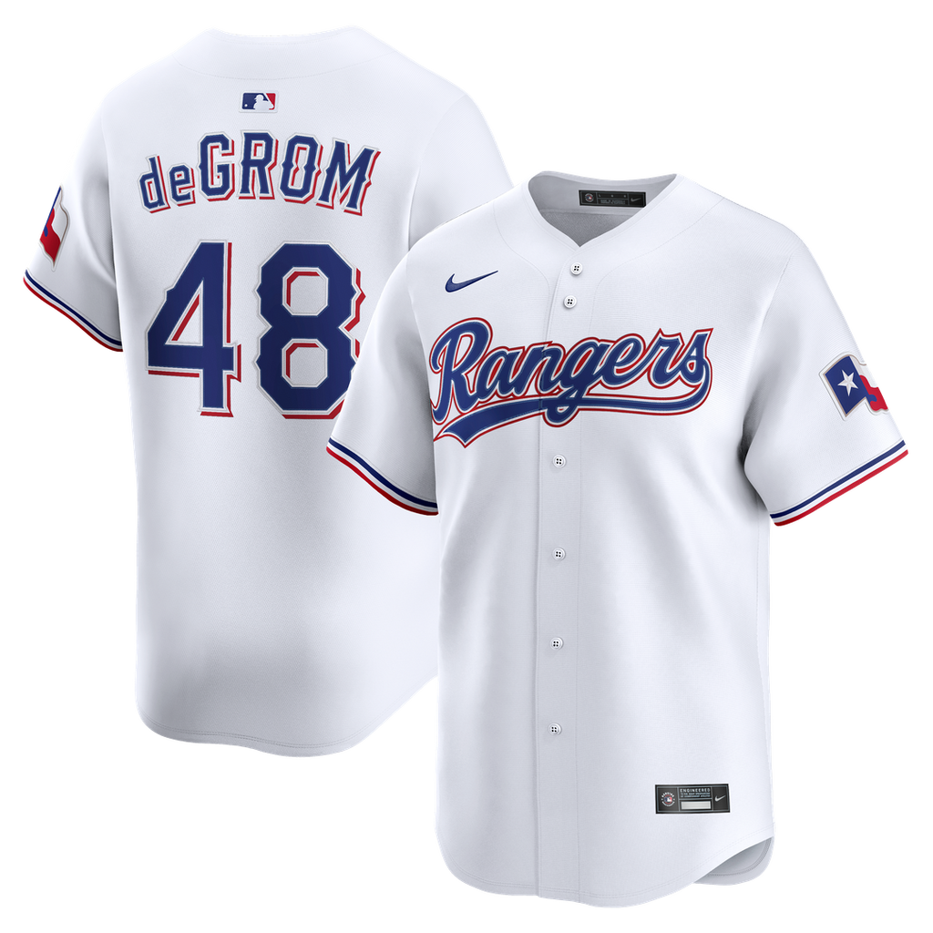 Jacob deGrom Texas Rangers Nike Home Limited Jersey - White | MLB Fan Gear
