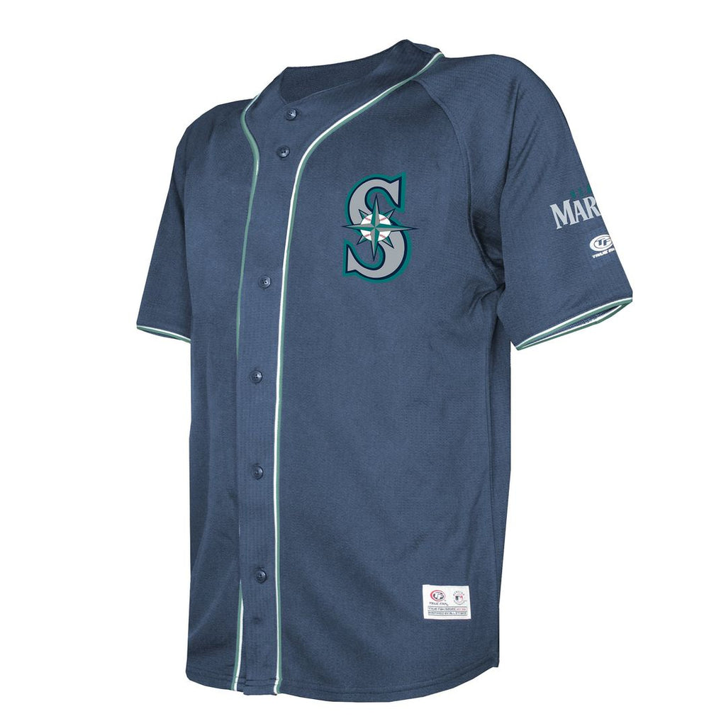 Seattle Mariners Stitches Team Color Full-Button Fashion Jersey - Navy | MLB Fan Gear