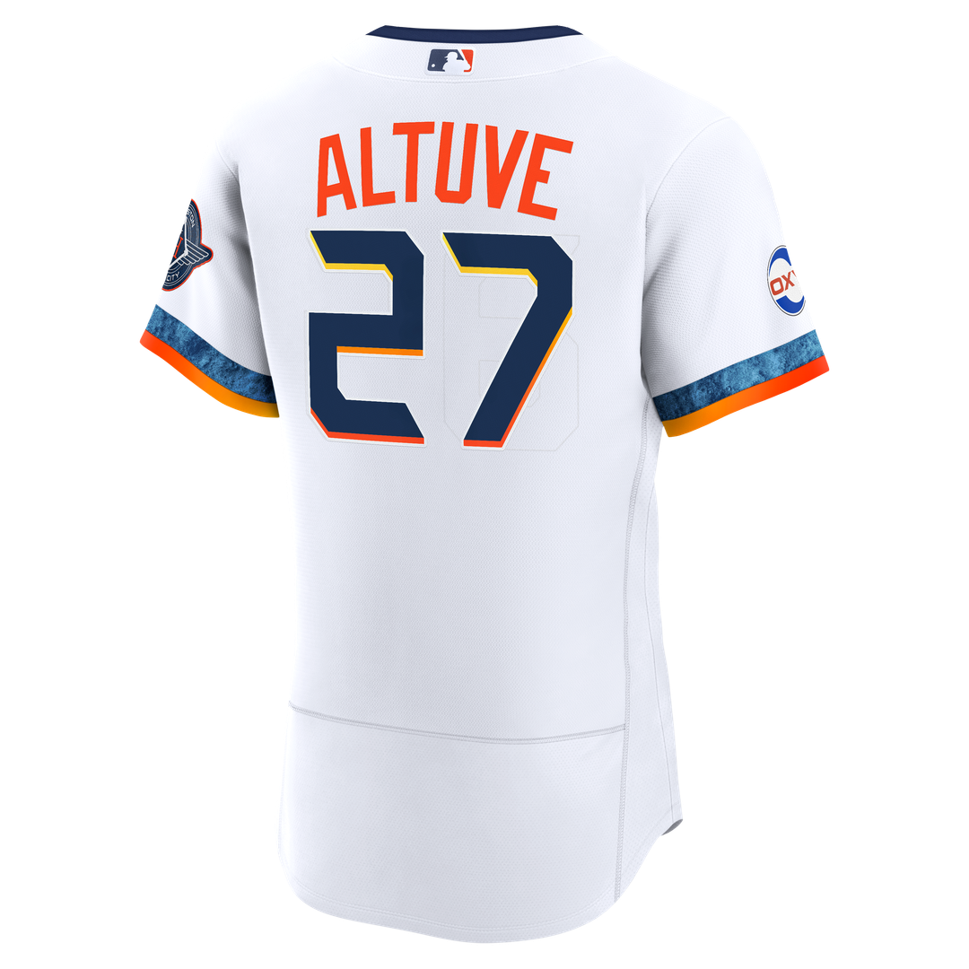 Jose Altuve Houston Astros Nike City Connect Authentic Sponsor Patch Jersey - White | MLB Fan Gear