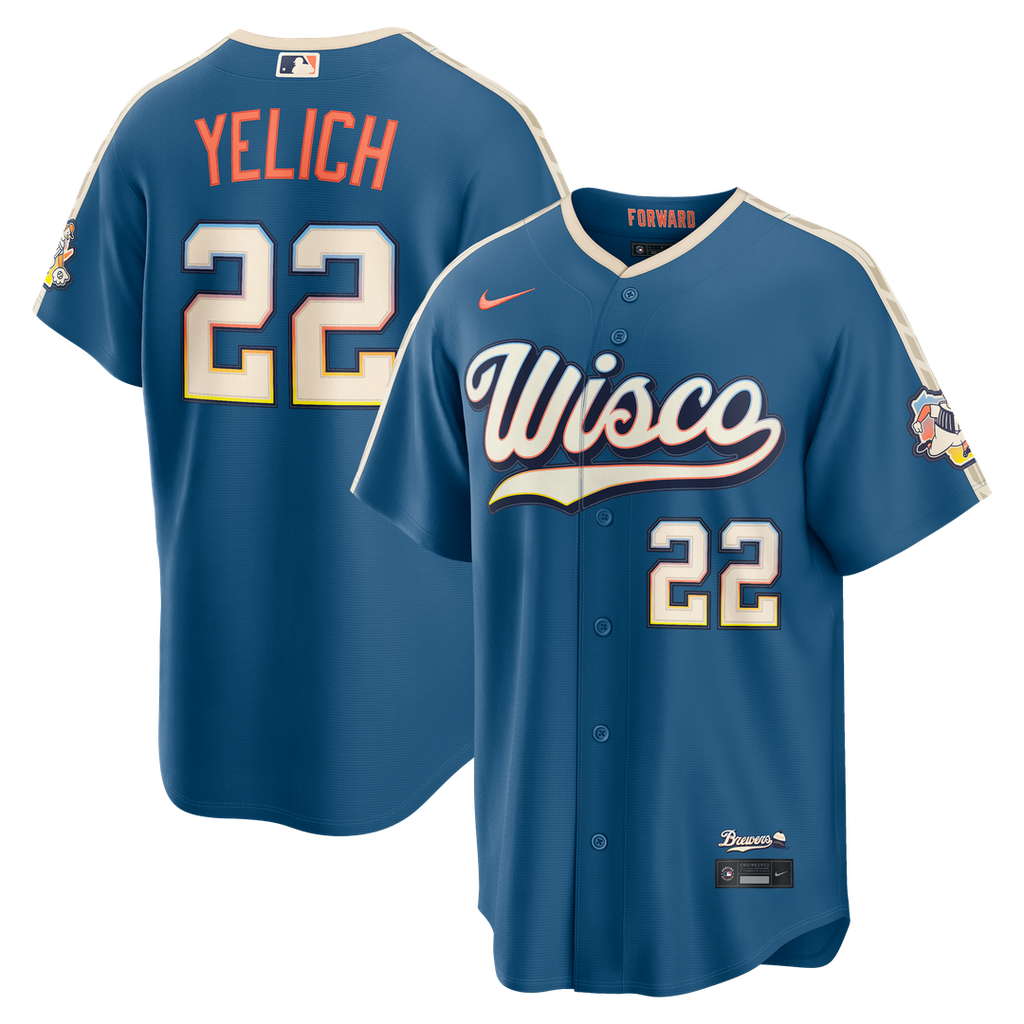 Christian Yelich Milwaukee Brewers Nike 2026 City Connect Stadium Jersey - Mineral Blue | MLB Fan Gear