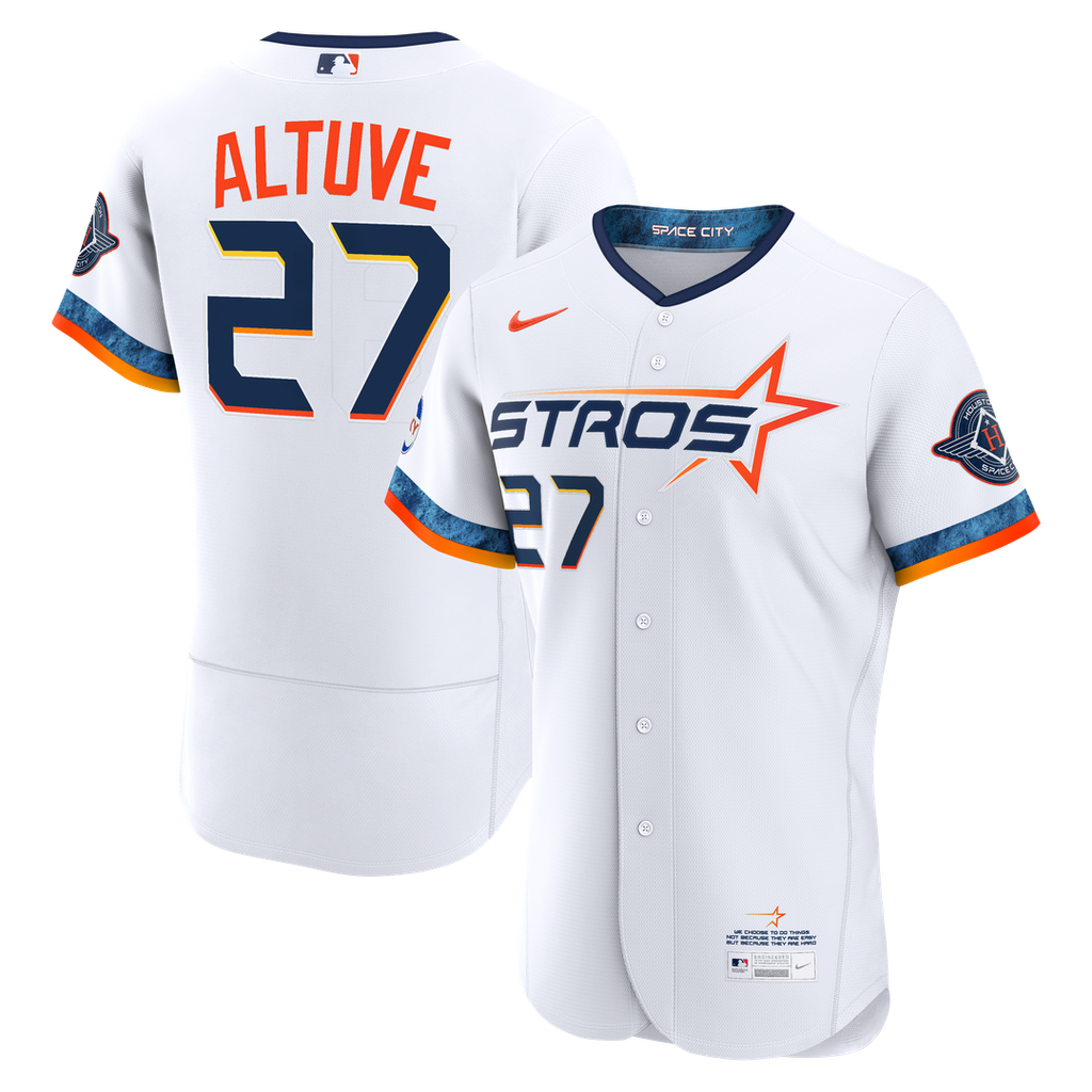 Jose Altuve Houston Astros Nike City Connect Authentic Sponsor Patch Jersey - White | MLB Fan Gear