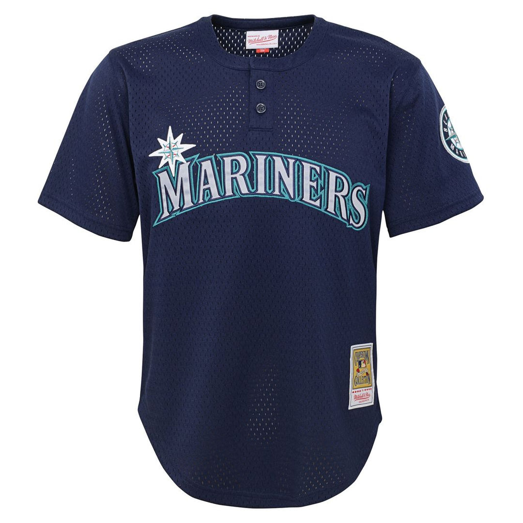 Ichiro Suzuki Seattle Mariners Mitchell & Ness Youth Cooperstown Collection Mesh Batting Practice Jersey - Navy | MLB Fan Gear