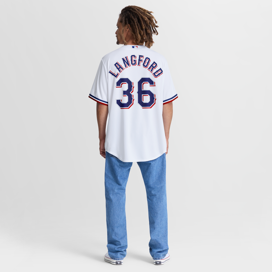 Wyatt Langford Texas Rangers Nike Home Replica Jersey - White | MLB Fan Gear
