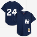 Rickey Henderson New York Yankees Mitchell & Ness Cooperstown Collection Mesh Batting Practice Button-Up Jersey - Navy | MLB Fan Gear