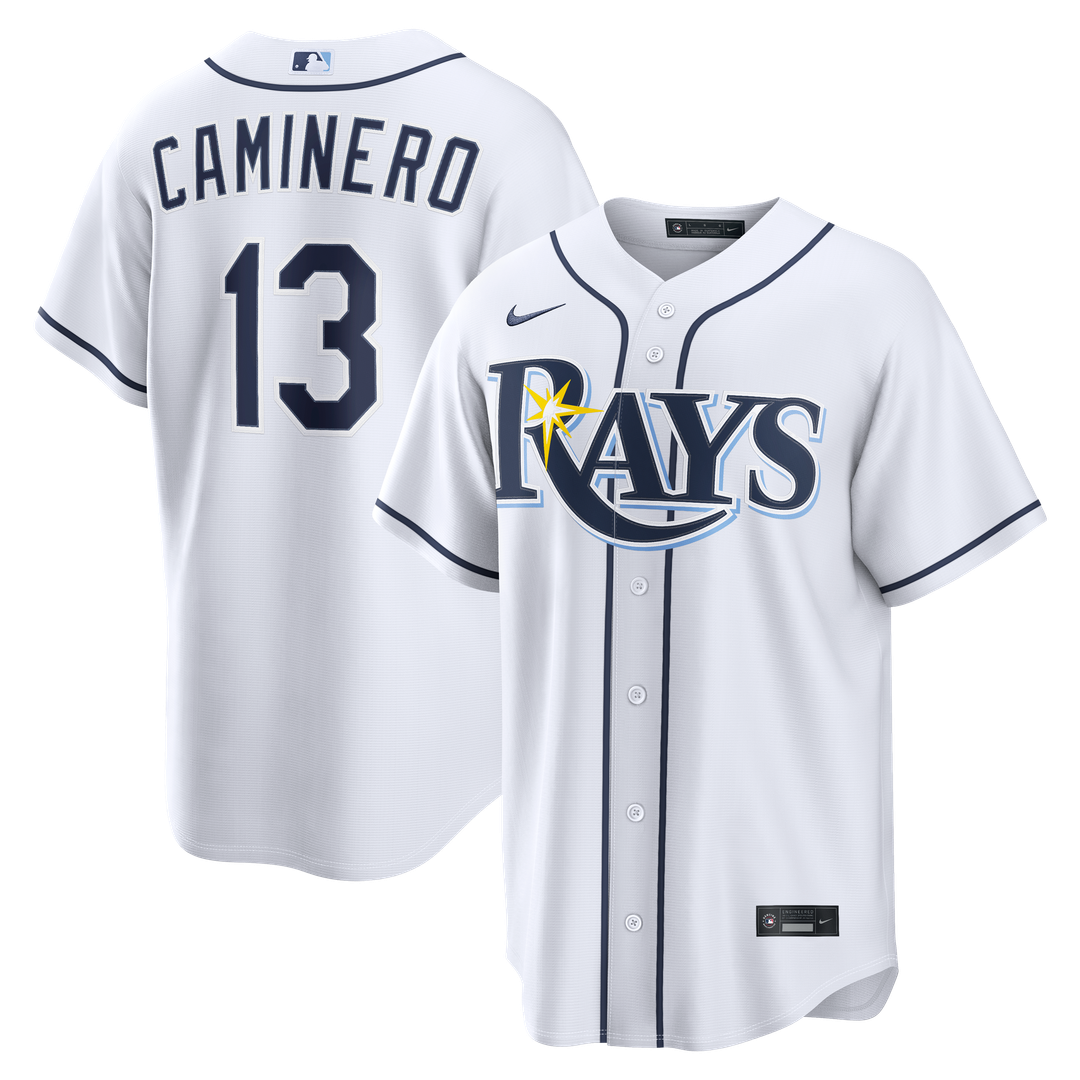 Junior Caminero Tampa Bay Rays Nike Home Replica Jersey - White | MLB Fan Gear