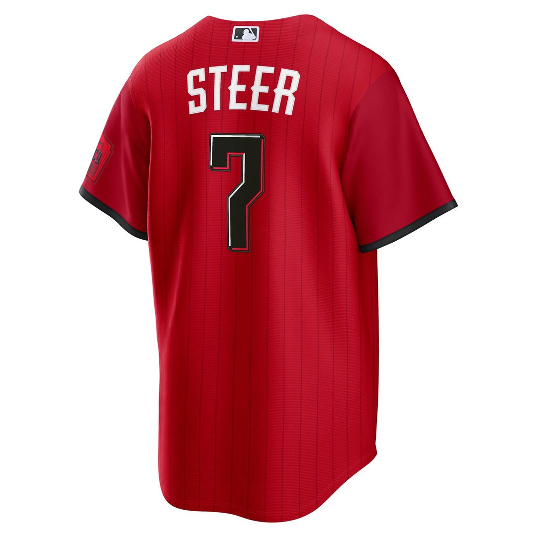 Spencer Steer Cincinnati Reds Nike 2026 City Connect Stadium Jersey - Red | MLB Fan Gear