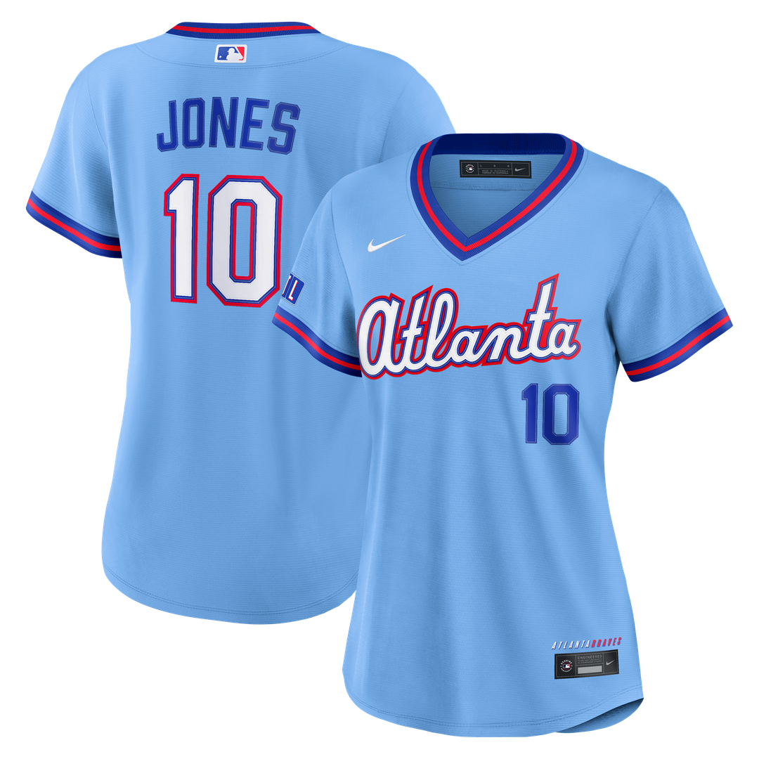 Chipper Jones Atlanta Braves Nike Women's 2026 City Connect Stadium Jersey - Powder Blue | MLB Fan Gear