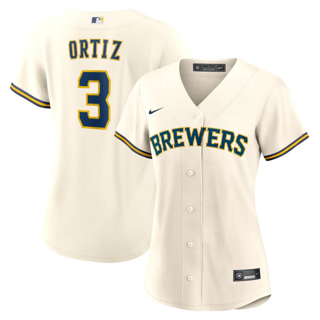 Joey Ortiz Milwaukee Brewers Nike Women's Home Replica Jersey - Cream | MLB Fan Gear