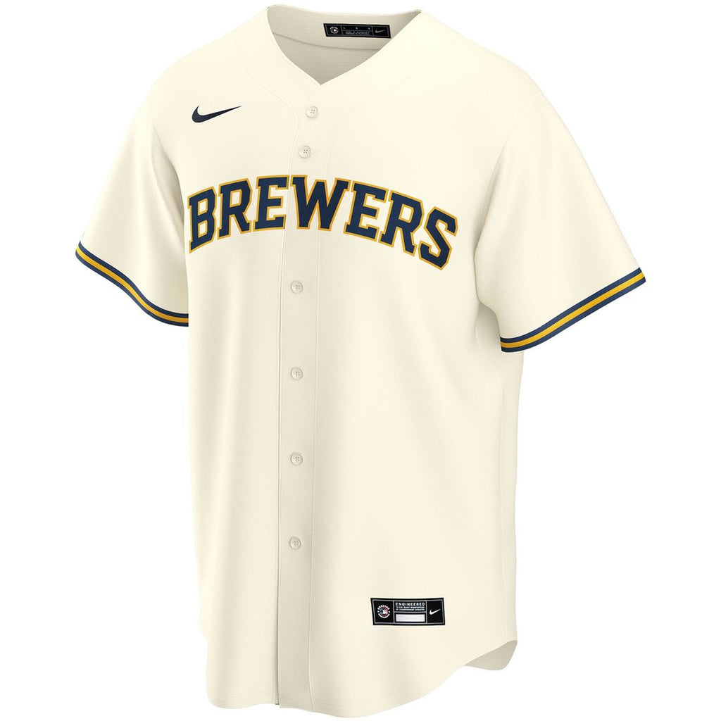 Milwaukee Brewers Nike Home Replica Custom Jersey - Cream | MLB Fan Gear