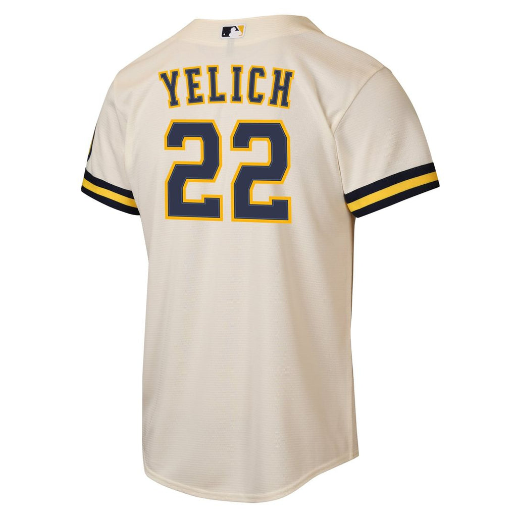 Christian Yelich Milwaukee Brewers Nike Youth Home Stadium Jersey - Cream | MLB Fan Gear