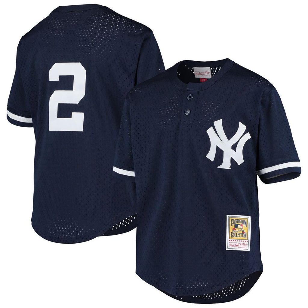 Derek Jeter New York Yankees Mitchell & Ness Youth Cooperstown Collection Mesh Batting Practice Jersey - Navy | MLB Fan Gear