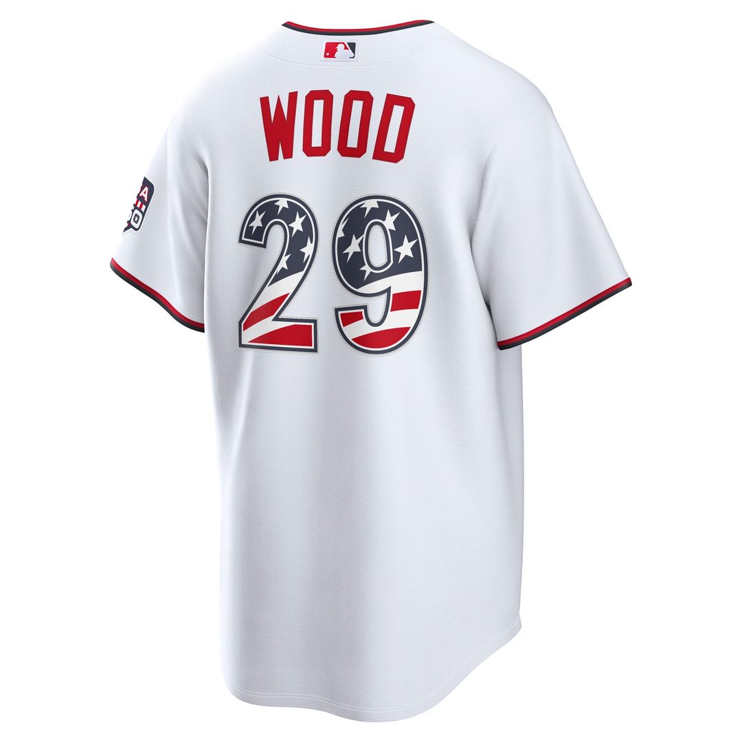 James Wood Washington Nationals Nike USA 250 Fourth of July Home Stadium Jersey - White | MLB Fan Gear
