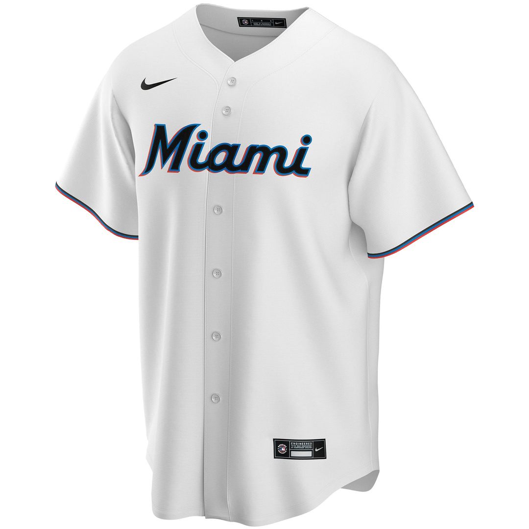 Miami Marlins Nike Home Replica Custom Jersey - White | MLB Fan Gear