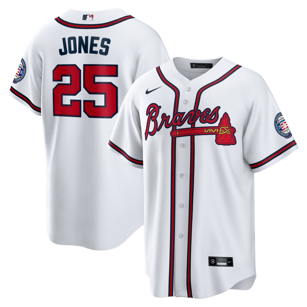 Andruw Jones Atlanta Braves Nike Home Replica 2026 Hall of Fame Patch Jersey - White | MLB Fan Gear