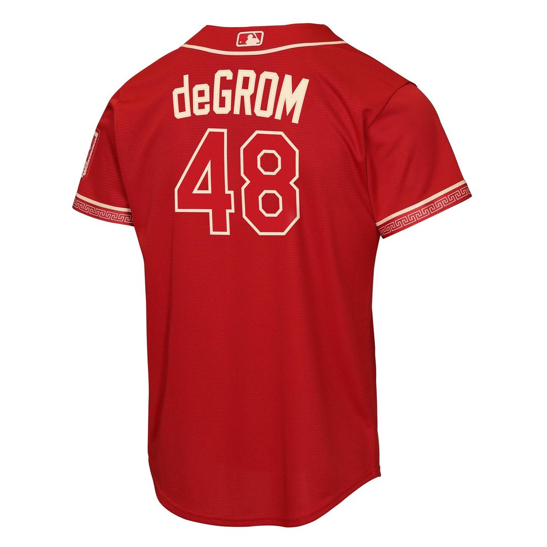 Jacob deGrom Texas Rangers Nike Youth 2026 City Connect Stadium Jersey - Red | MLB Fan Gear