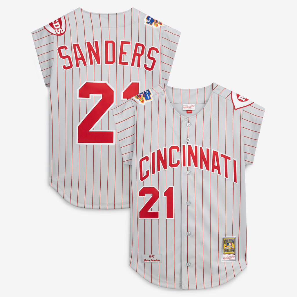 Deion Sanders Cincinnati Reds Mitchell & Ness 1997 Authentic Jersey - Gray | MLB Fan Gear