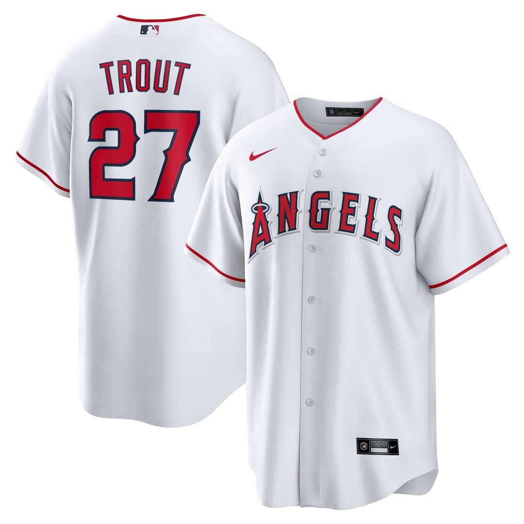 Mike Trout Los Angeles Angels Nike Home Replica Player Name Jersey - White | MLB Fan Gear