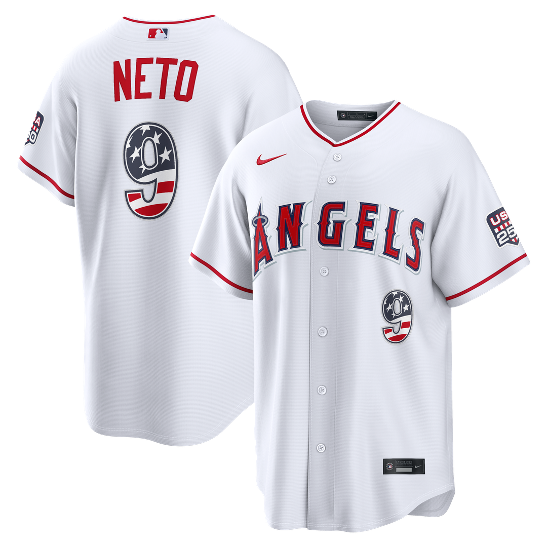 Zach Neto Los Angeles Angels Nike USA 250 Fourth of July Stadium Jersey - White | MLB Fan Gear