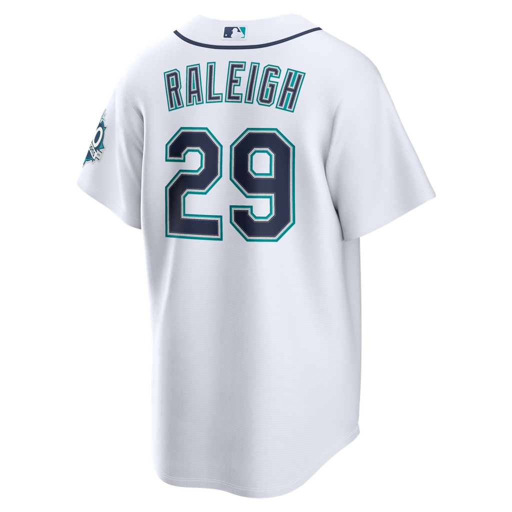 Cal Raleigh Seattle Mariners Nike Home Stadium 50th Season Patch Jersey - White | MLB Fan Gear