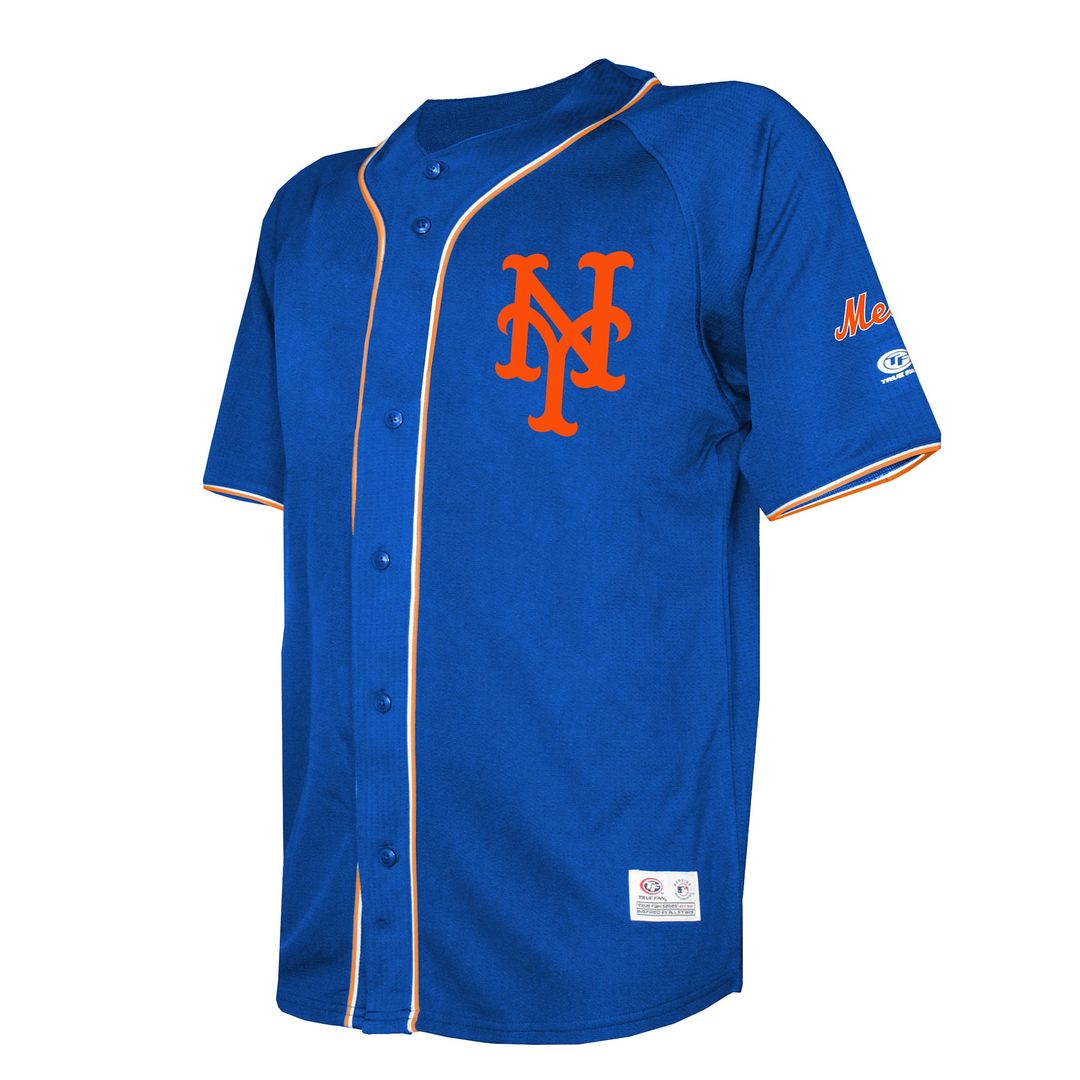New York Mets Stitches Team Color Full-Button Fashion Jersey - Royal | MLB Fan Gear