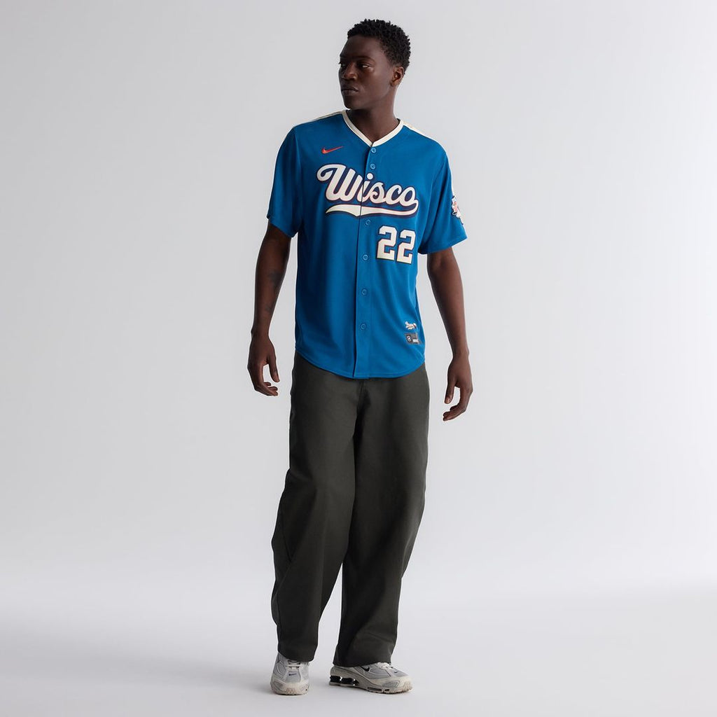 Christian Yelich Milwaukee Brewers Nike 2026 City Connect Stadium Jersey - Mineral Blue | MLB Fan Gear
